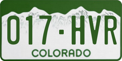 CO license plate 017HVR