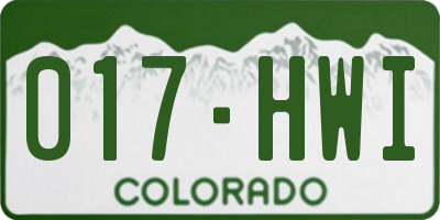 CO license plate 017HWI