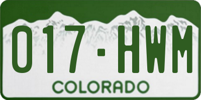 CO license plate 017HWM