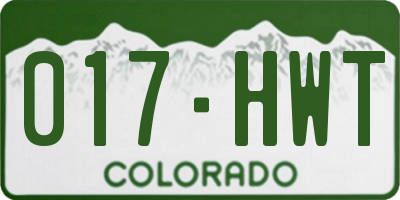CO license plate 017HWT