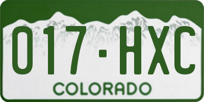 CO license plate 017HXC