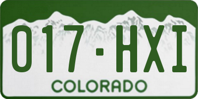 CO license plate 017HXI