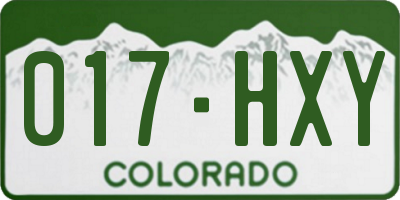 CO license plate 017HXY