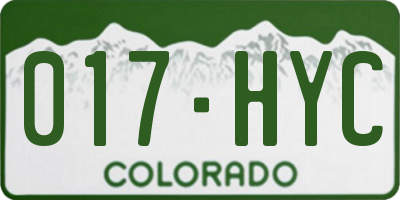 CO license plate 017HYC