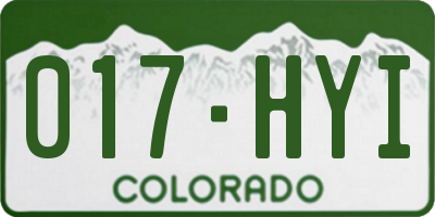 CO license plate 017HYI