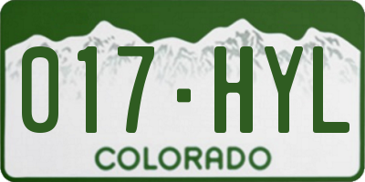 CO license plate 017HYL