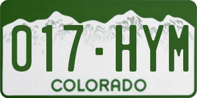 CO license plate 017HYM
