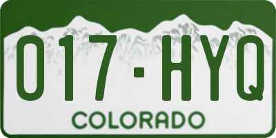 CO license plate 017HYQ