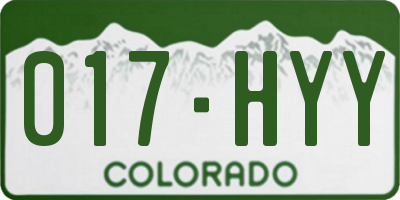 CO license plate 017HYY