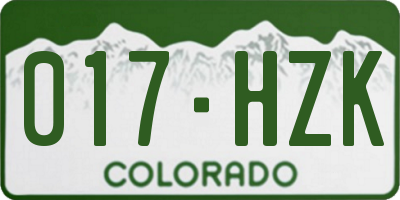 CO license plate 017HZK