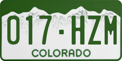 CO license plate 017HZM