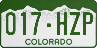 CO license plate 017HZP