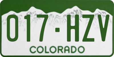 CO license plate 017HZV