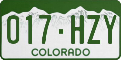 CO license plate 017HZY