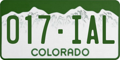 CO license plate 017IAL