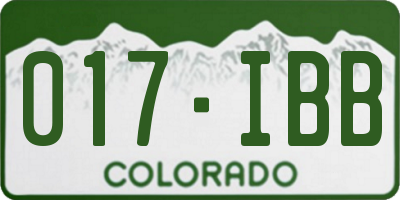 CO license plate 017IBB