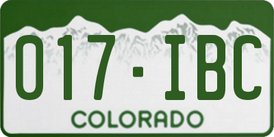 CO license plate 017IBC