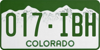 CO license plate 017IBH