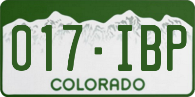 CO license plate 017IBP