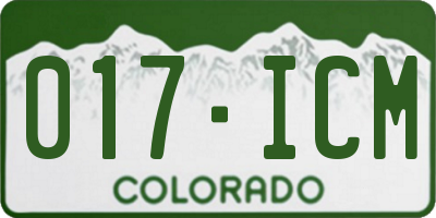 CO license plate 017ICM