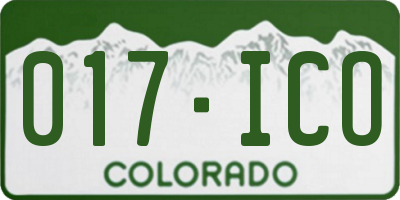 CO license plate 017ICO