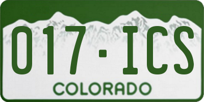 CO license plate 017ICS