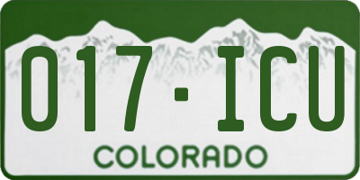 CO license plate 017ICU