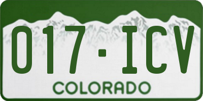 CO license plate 017ICV