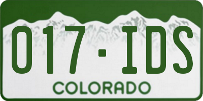 CO license plate 017IDS