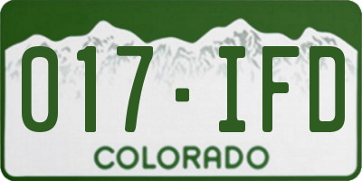 CO license plate 017IFD