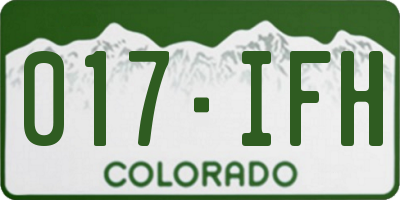 CO license plate 017IFH