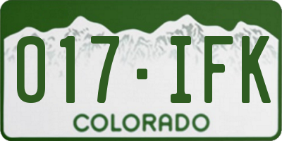 CO license plate 017IFK