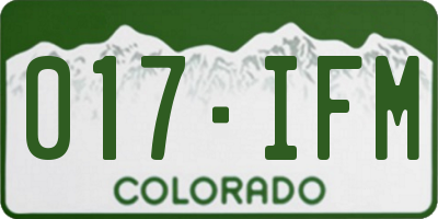 CO license plate 017IFM