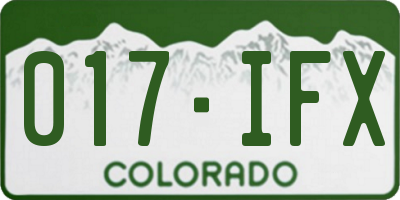 CO license plate 017IFX