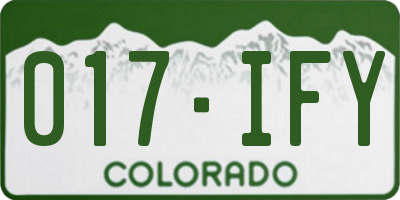 CO license plate 017IFY