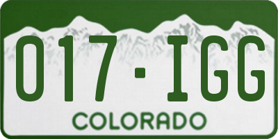 CO license plate 017IGG