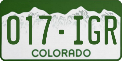 CO license plate 017IGR