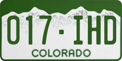 CO license plate 017IHD