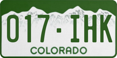 CO license plate 017IHK