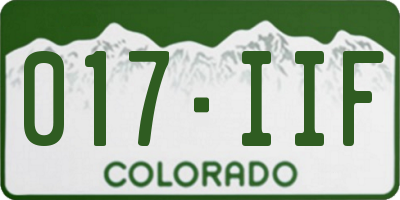 CO license plate 017IIF