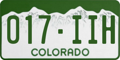 CO license plate 017IIH
