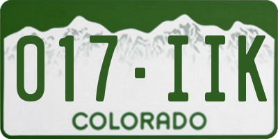 CO license plate 017IIK