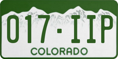 CO license plate 017IIP