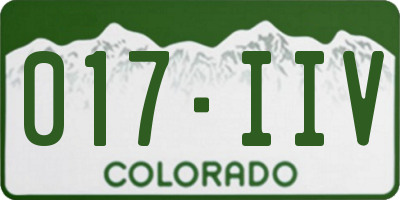 CO license plate 017IIV
