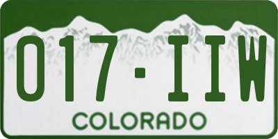 CO license plate 017IIW