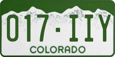 CO license plate 017IIY