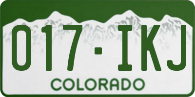 CO license plate 017IKJ