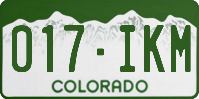 CO license plate 017IKM