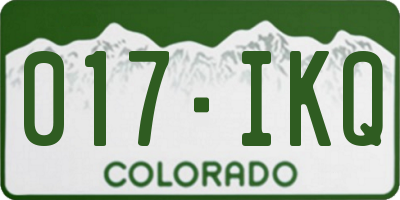 CO license plate 017IKQ