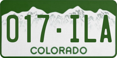 CO license plate 017ILA